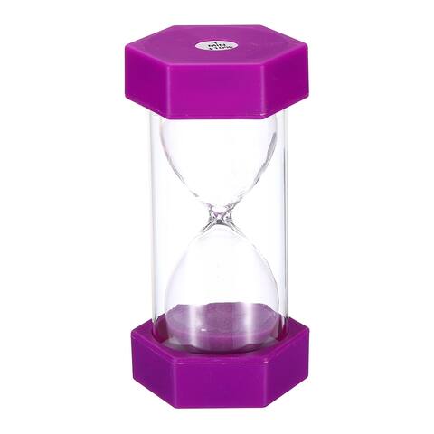1 Minute Sand Timer, Hexagon Small Sandy Clock, Count Down Sand Glass Purple