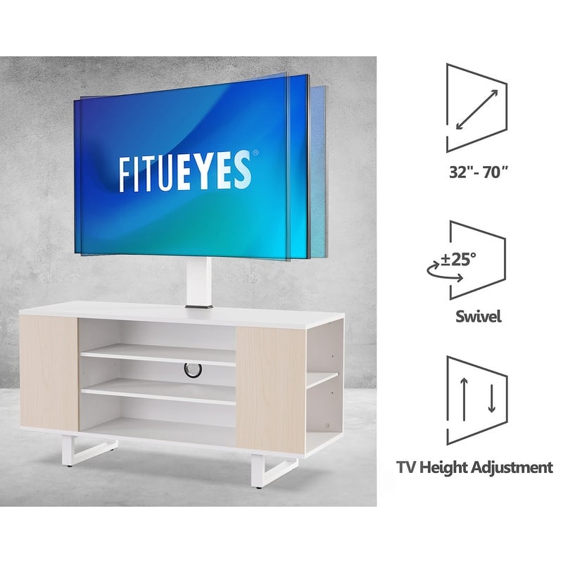 FITUEYES Modern TV Stand for 32-70 inch TVs with Open Shelves Media Console