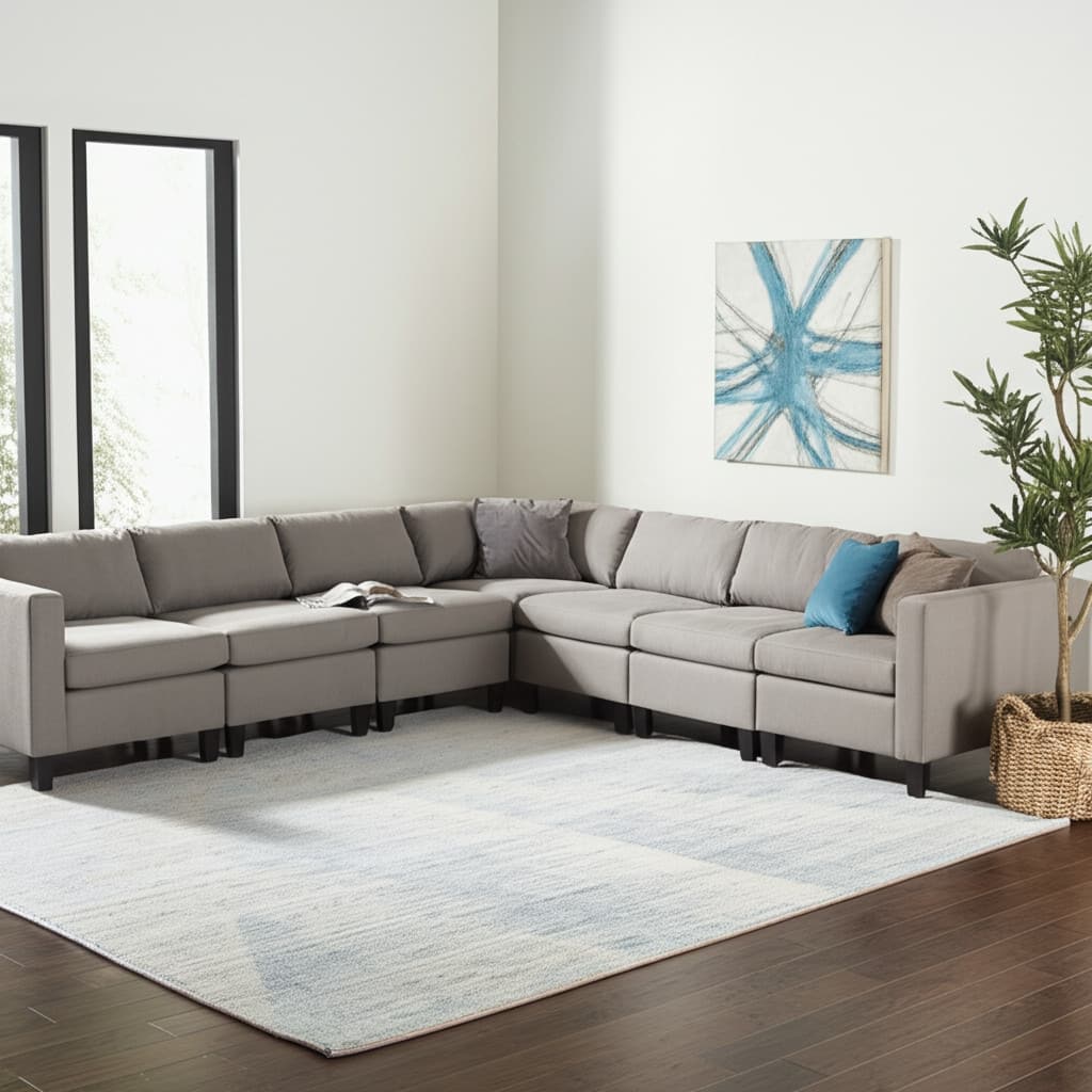 HomeRoots Abstract Casual Rectangle Area Rug - 138.00 in. x 102.00 in. x 0.31 in.