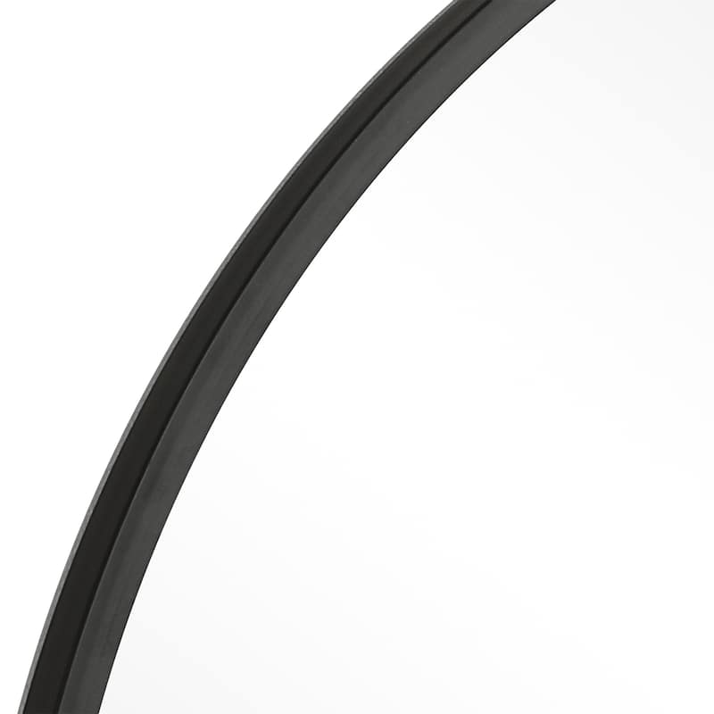 Copper Grove Matte Black Metal Round Wall Mirror