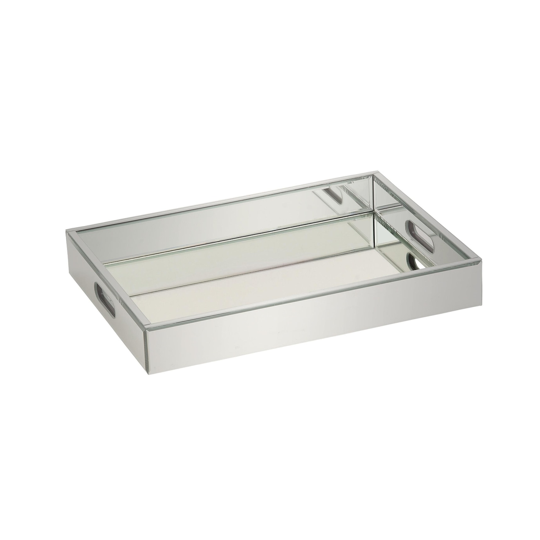 Wooden Mirrored Living Room Decor Tray - Silver - Roche River Decor