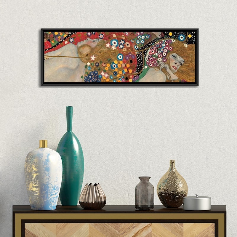 iCanvas "Sea Serpents, Detail I" by Gustav Klimt Framed Canvas Print