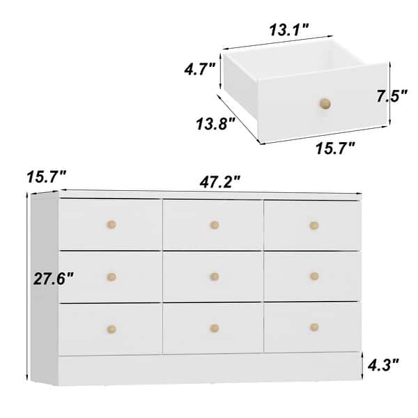 white and gold 9 drawer dresser 63