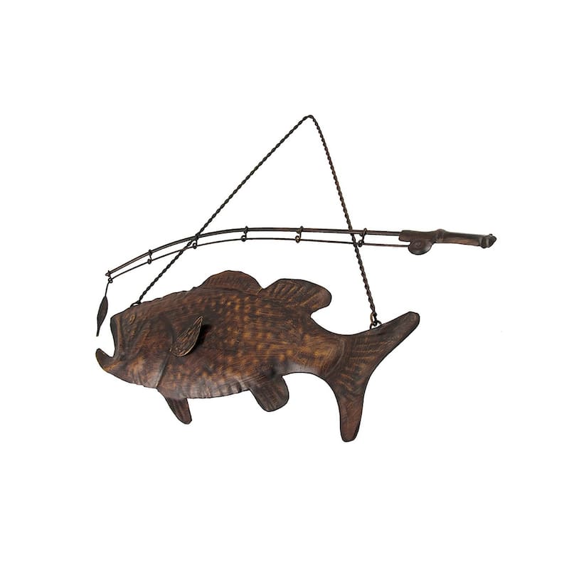 Rustic Finish Largemouth Bass Metal Wall Hanging