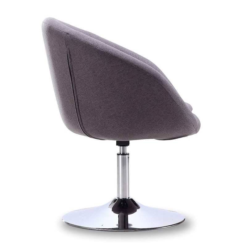 Manhattan Comfort Hopper Chrome Faux Leather Adjustable Height Chair (Set of 2)