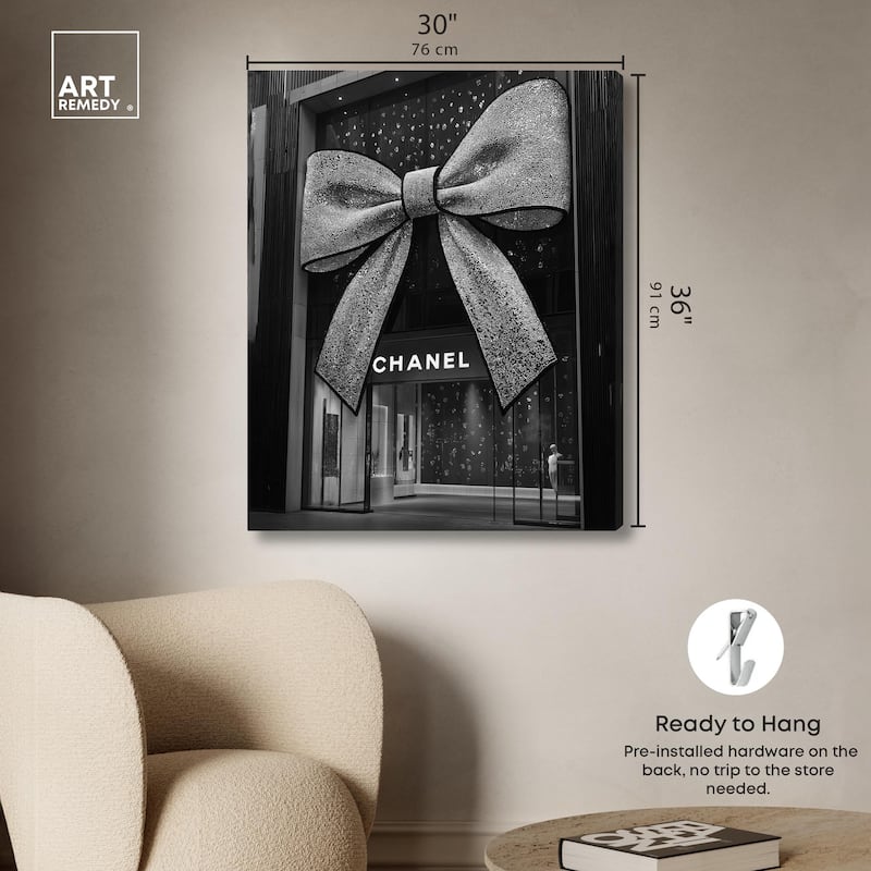Big Bow Noir Store Canvas by Art Remedy, Gallery Wrapped