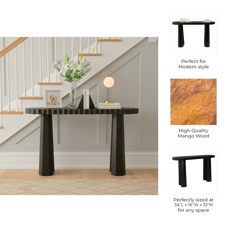 Metallic Marble and Wood Table for Home Decor - Black