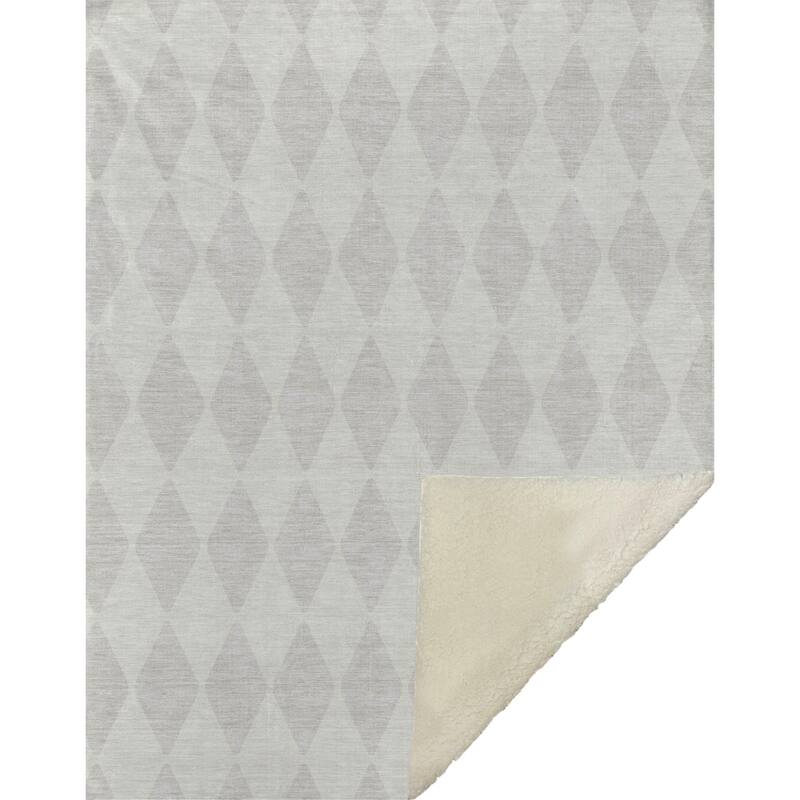 Premium Machine Washable Modern Argyle Sherpa Throw Blanket