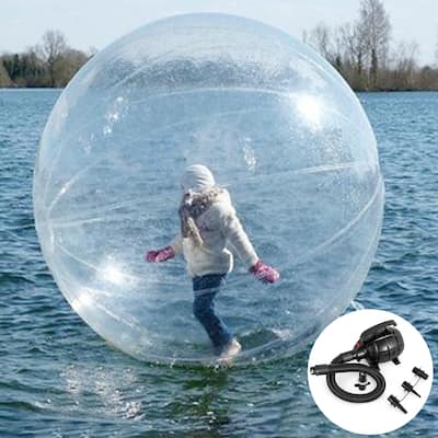VEVOR 2m Water Walking Walker Ball Inflatable PVC Tizip Zipper Roll Ball W/ Blower