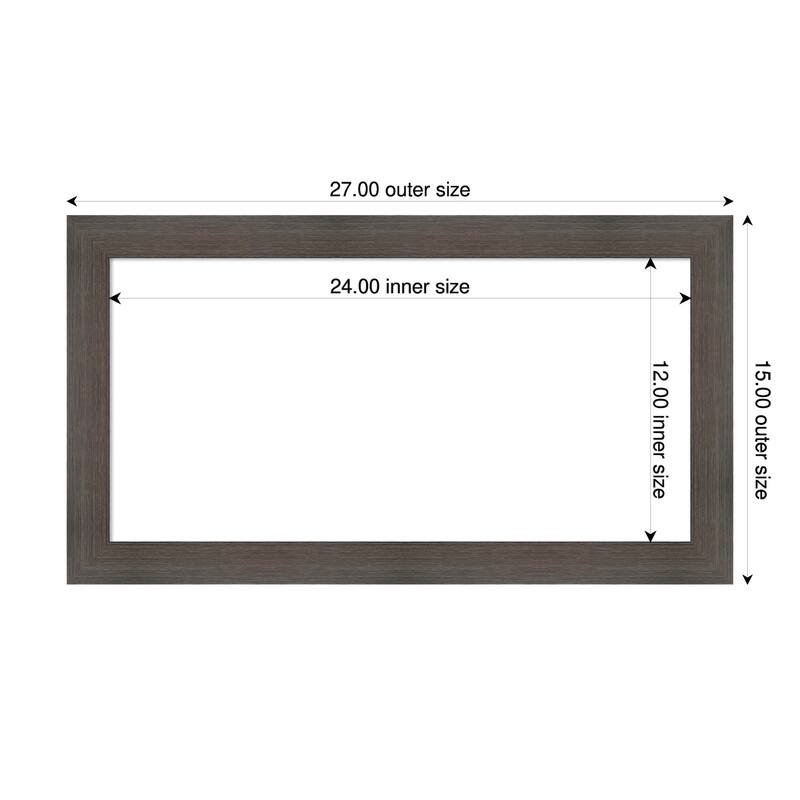 Amanti Art Hardwood Chocolate Narrow Framed Dry Erase Magnetic Board - 27 x 15 in - Hardwood Chocolate Narrow