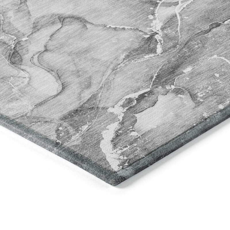 Machine Washable Indoor/ Outdoor Abstract Chantille Rug