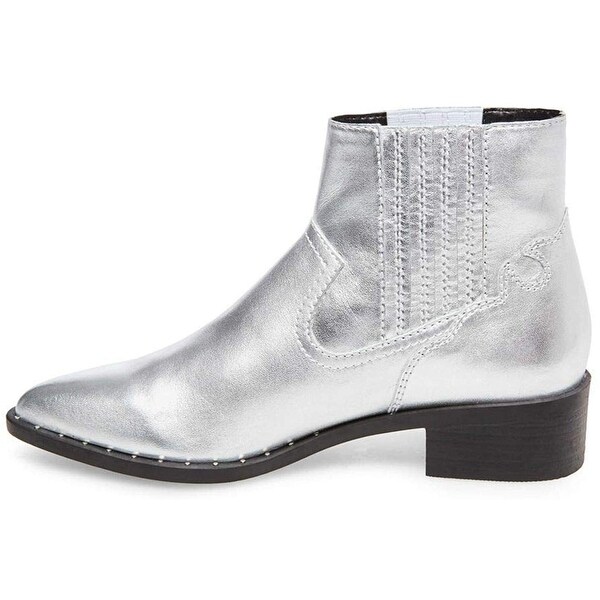 steve madden silver ankle boots