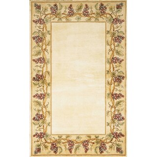 2'x3' Ivory Hand Tufted Bordered Grapevine Indoor Accent Rug - 3'6 ...