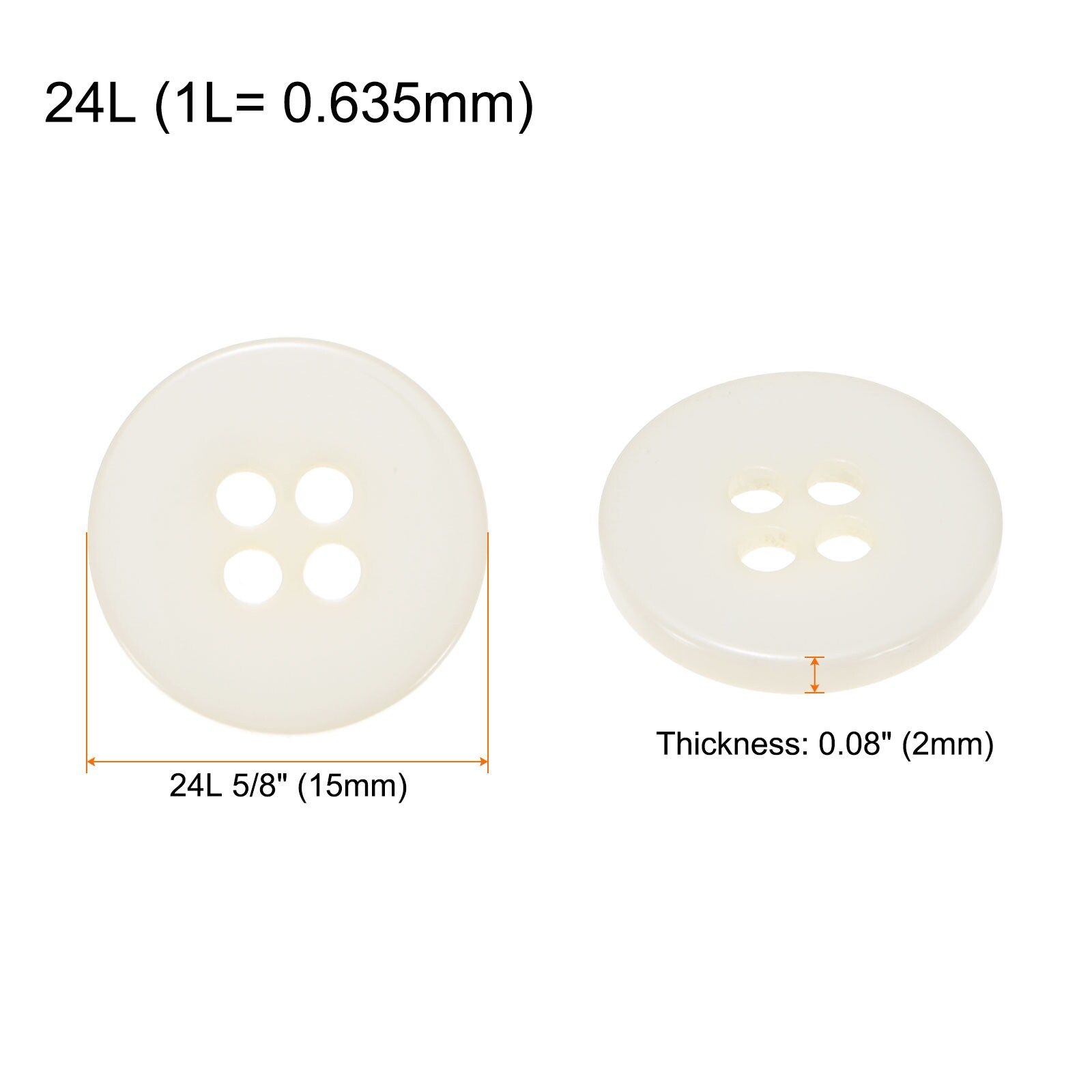 Sewing Buttons Resin Round Flat 4-Hole Craft Replacement Buttons for Coats Sewing Suits and DIY