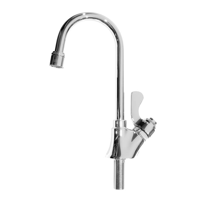 Haws 0.5 GPM Deck Mounted Goose-Neck Utility Faucet with Self-Closing - Polished Chrome