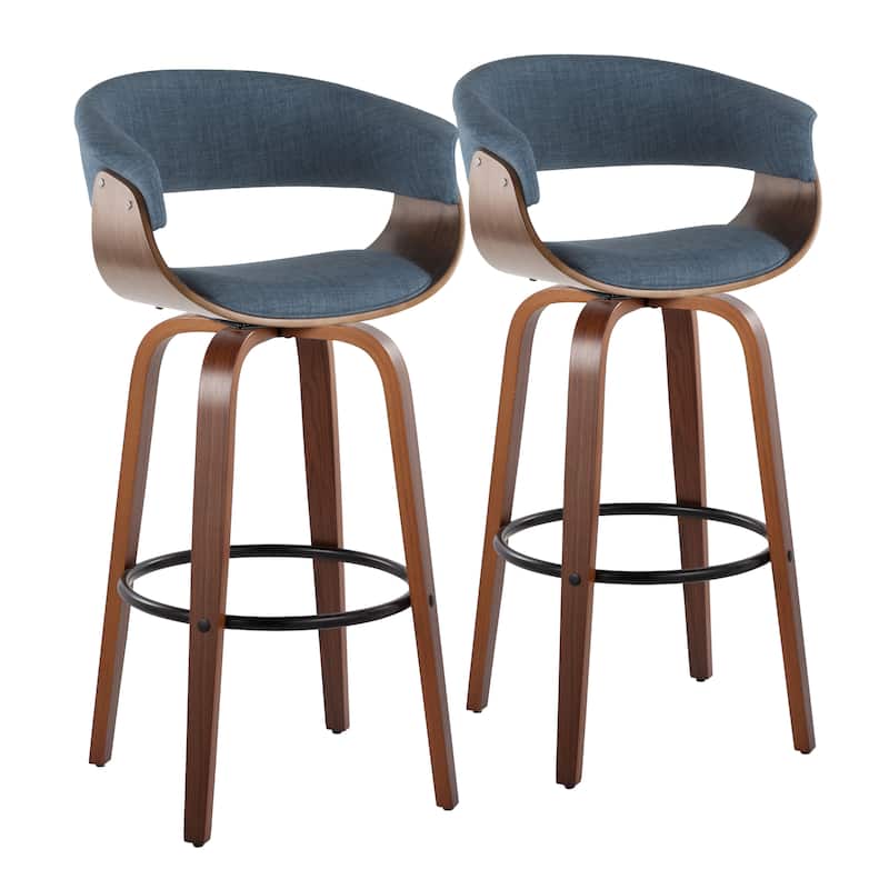 Carson Carrington Sauda 30" Fixed-Height Bar Stool with Bent Wood Legs (Set of 2)