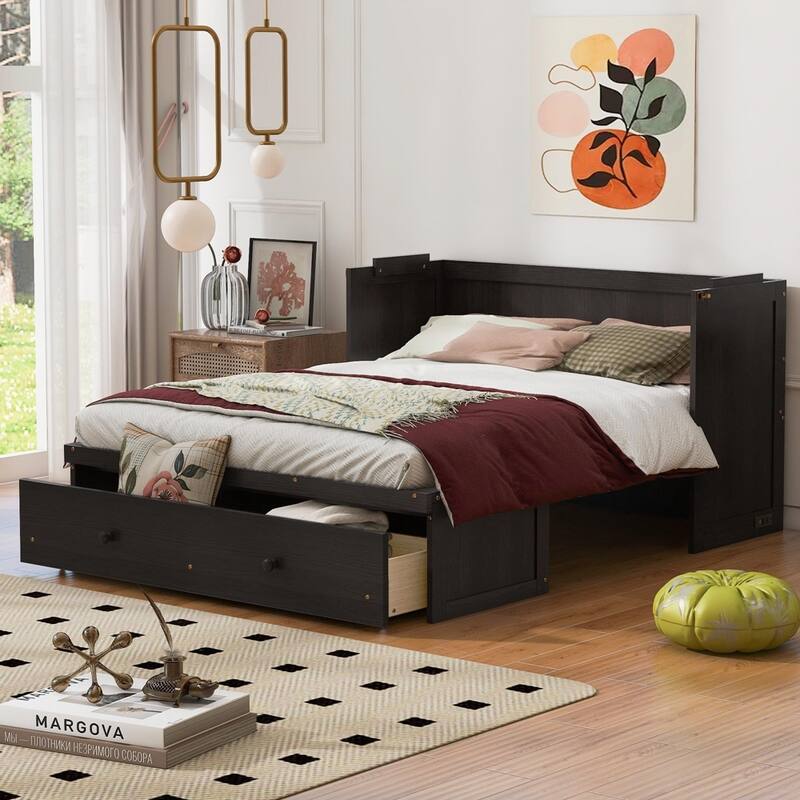 Murphy Bed with USB Port and a Large Drawer