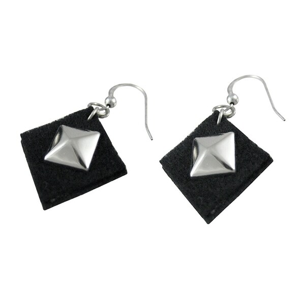 black fabric earrings