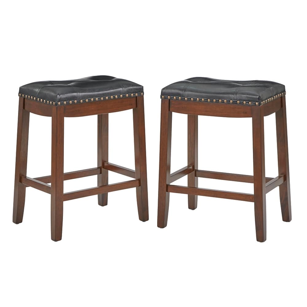 Simple Living Lonnie 29-inch Padded Bar Height Saddle Stools (Set of 2)