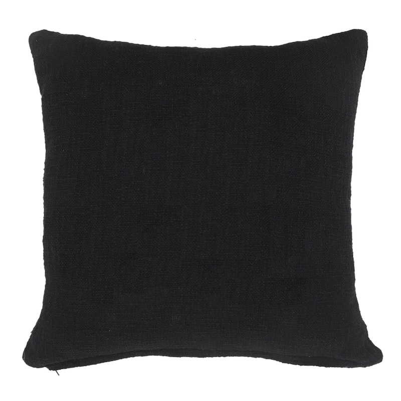 HomeRoots 20" X 20" Black 100% Cotton Geometric Zippered Pillow