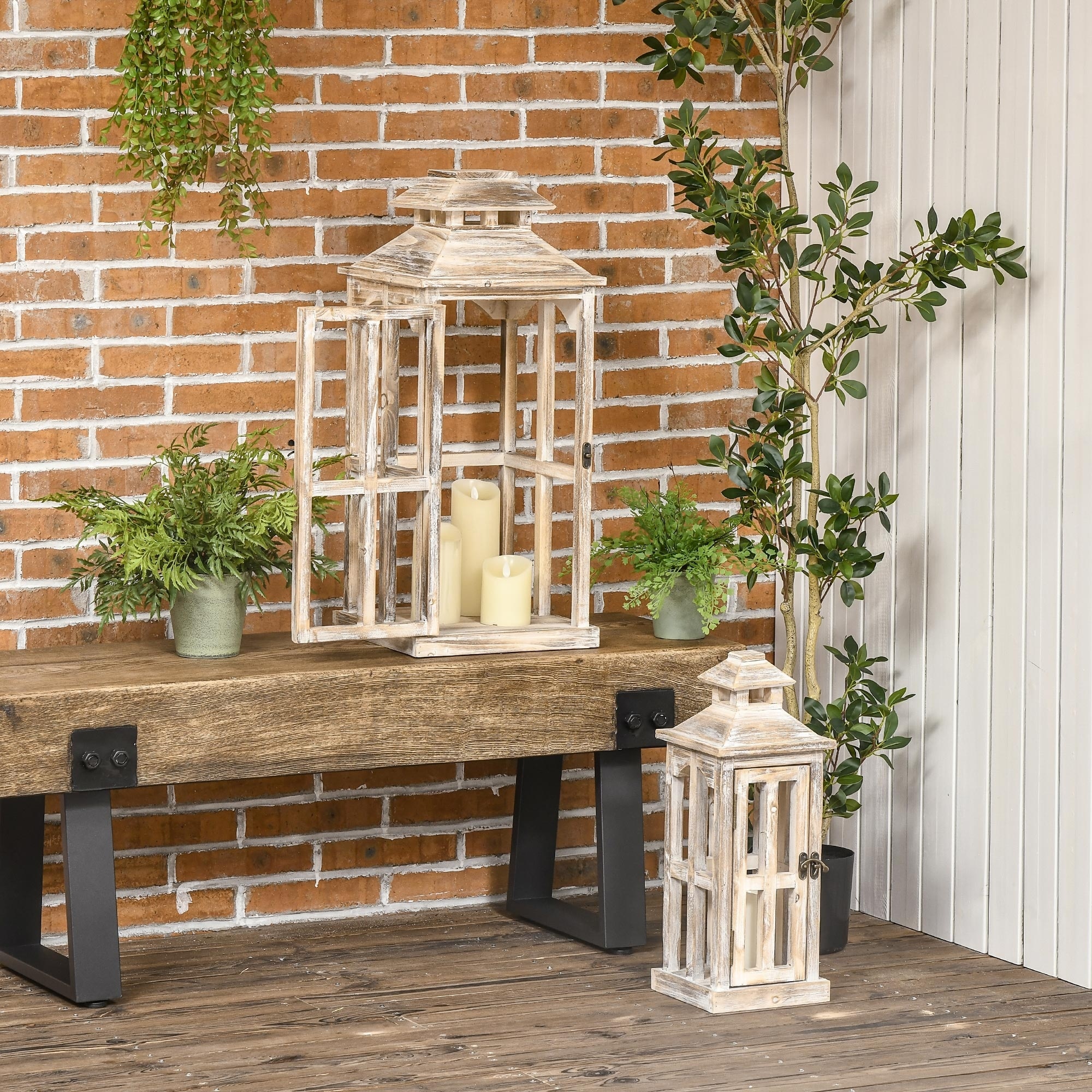 HomCom Wooden Lantern - Thumbnail 3
