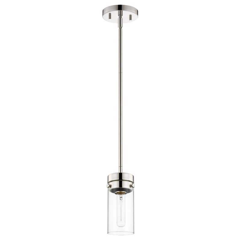 Intersection 1 Light Mini Pendant Polished Nickel with Clear Glass - Polished Nickel
