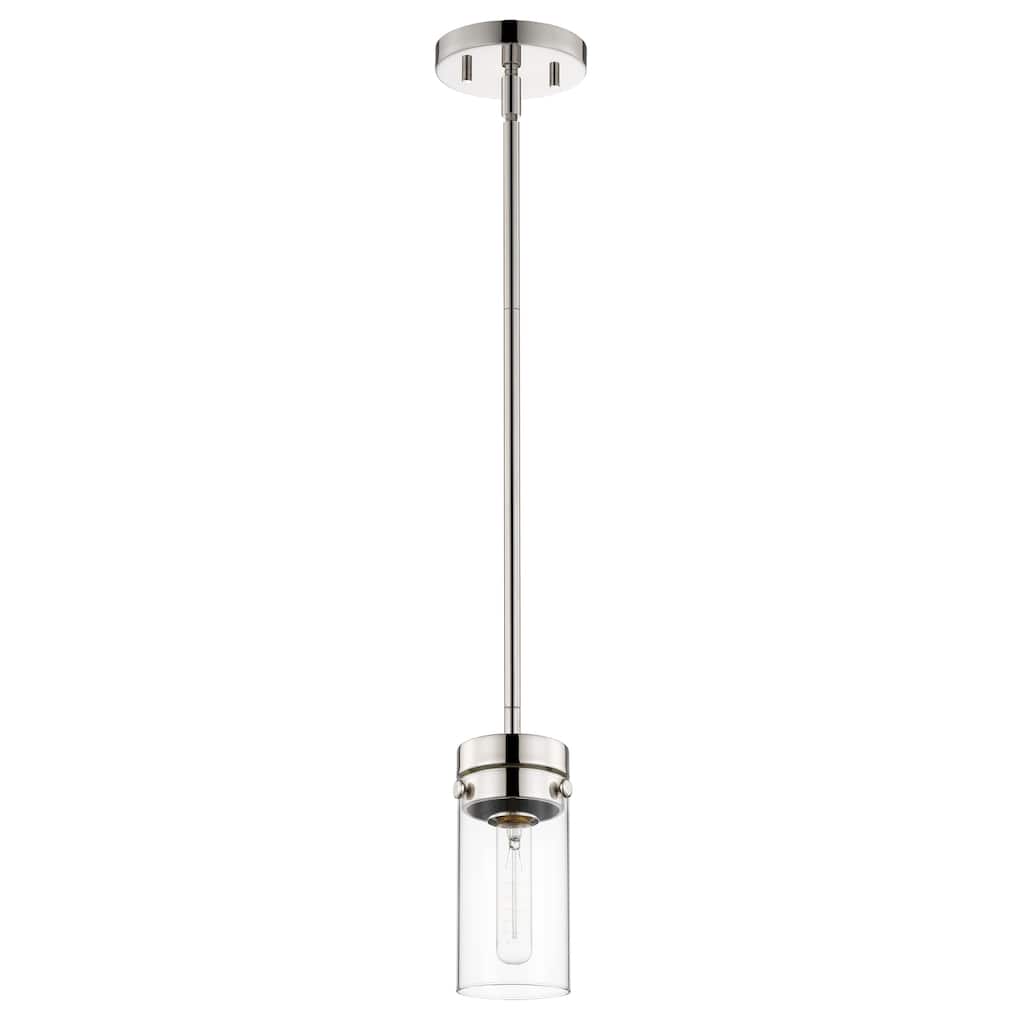 Intersection 1 Light Mini Pendant Polished Nickel with Clear Glass - Polished Nickel