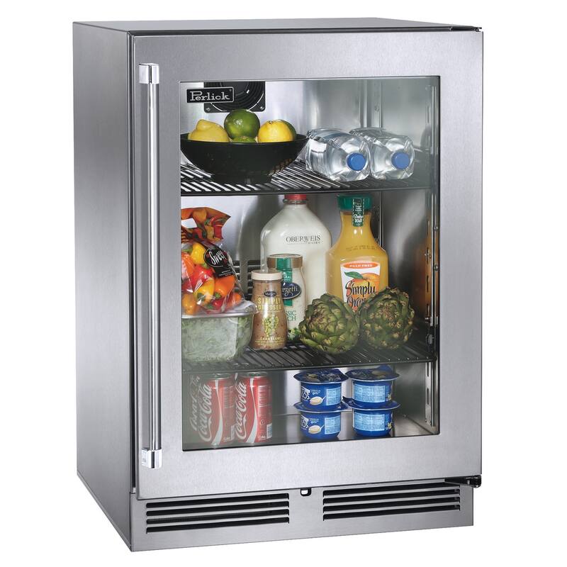 Perlick 24 Inch Wide 5.2 Cu. Ft. Energy Star Rated Outdoor Compact - Stainless Steel Framed Glass