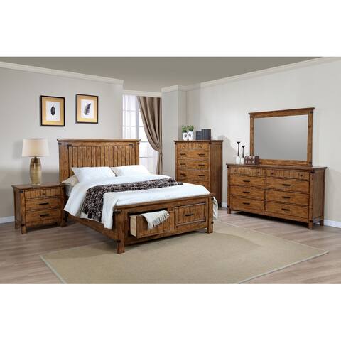 The Gray Barn Copper Coast Rustic Honey 4-piece Bedroom Set with Storage Bed