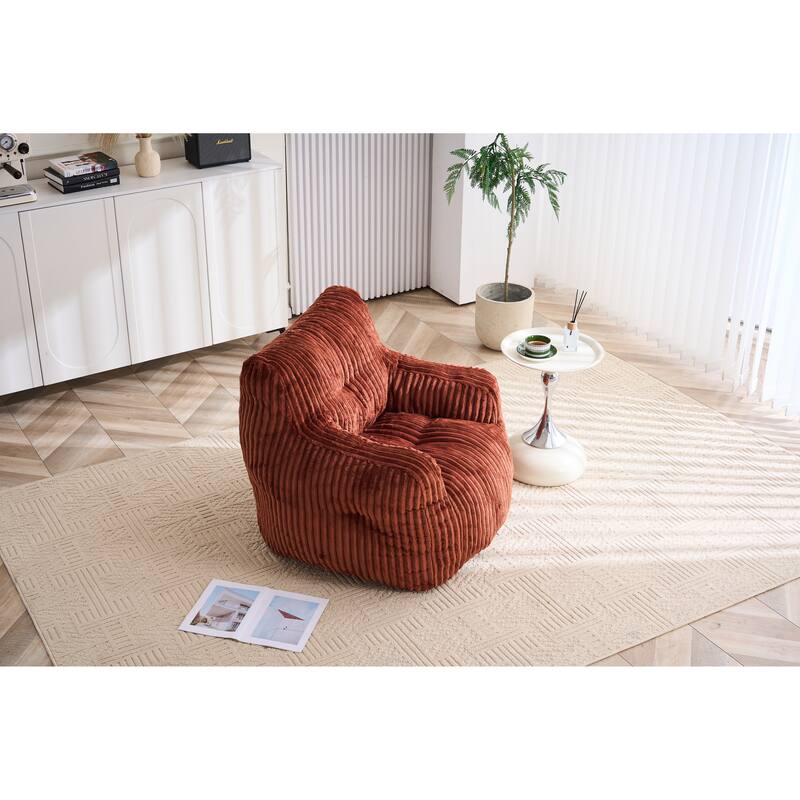 Corduroy Fabric Bean Bag Chair Filled With Memory Sponge
