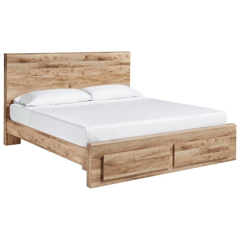 Oma Queen Panel Storage Bed, 2 Footboard Drawers, Rustic Brown Wood