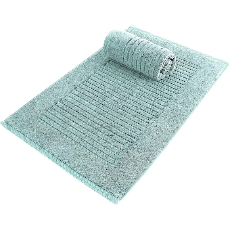 Brampton Plush Absorbent Non-Slip Cotton Bath Mat Set of 2 - Spa Green