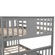 preview thumbnail 11 of 11, Full over Full Bunk Bed with Twin Size Trundle and Ladder, Grey