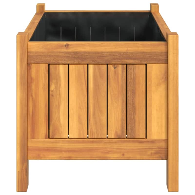 vidaXL Garden Planter with Liner Outdoor Flower Pot Box Solid Wood Acacia