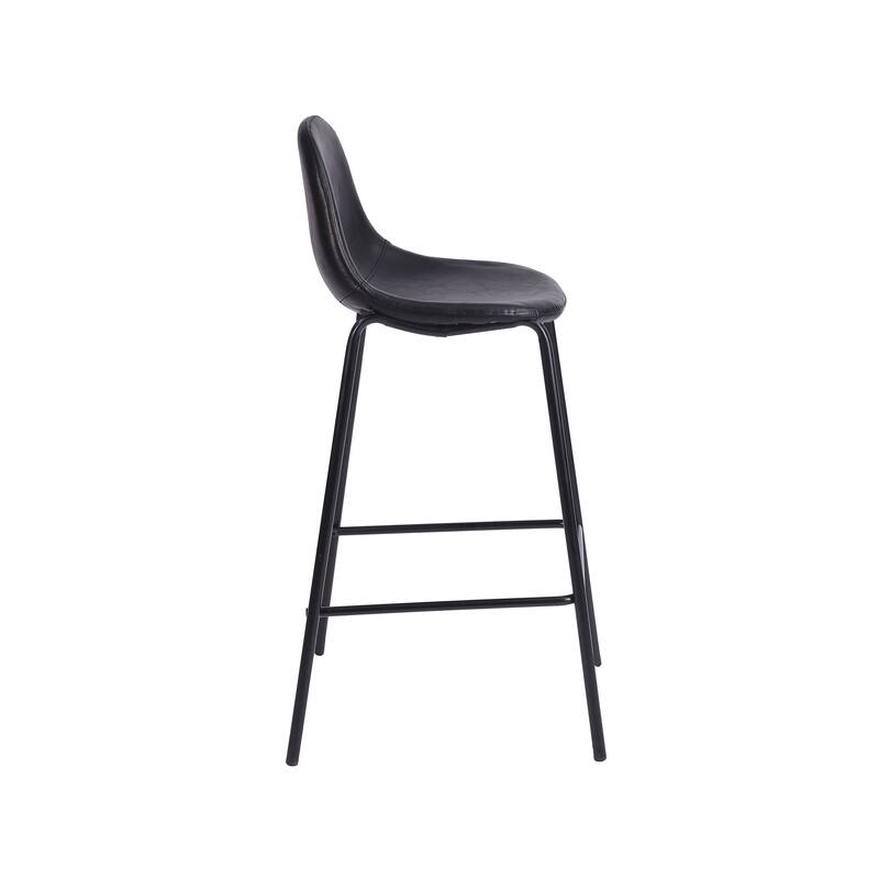 Porthos Home Theo Counter Stools Set Of 2, PU Leather Upholstery, Iron Legs