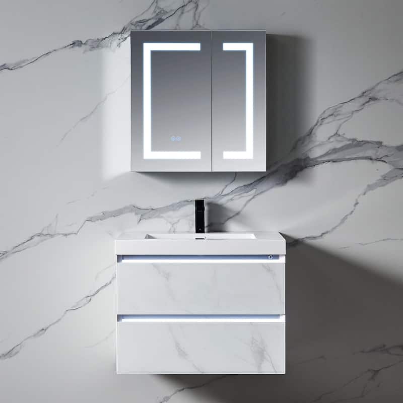 LED Lighted Bathroom Medicine Cabinet with Mirror