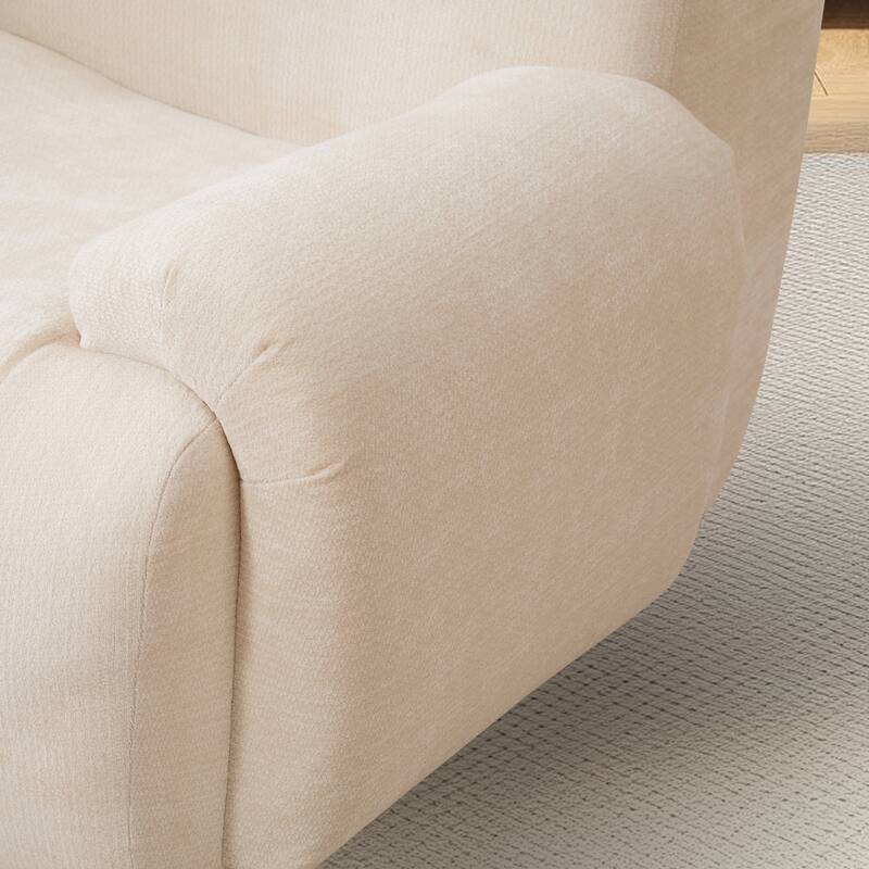 42''W Modern Chenille Upholstered Accent Chair with Deep Seats-No Assembly