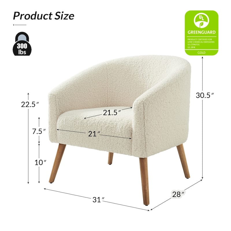 Sheila Modern 30"W Boucle Armchair with Solid Wood Legs Set of 2 by HULALA HOME