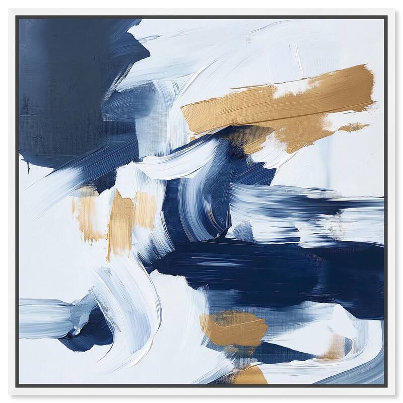 Azure and Gold Canvas by Art Remedy - White - 20" x 20"
