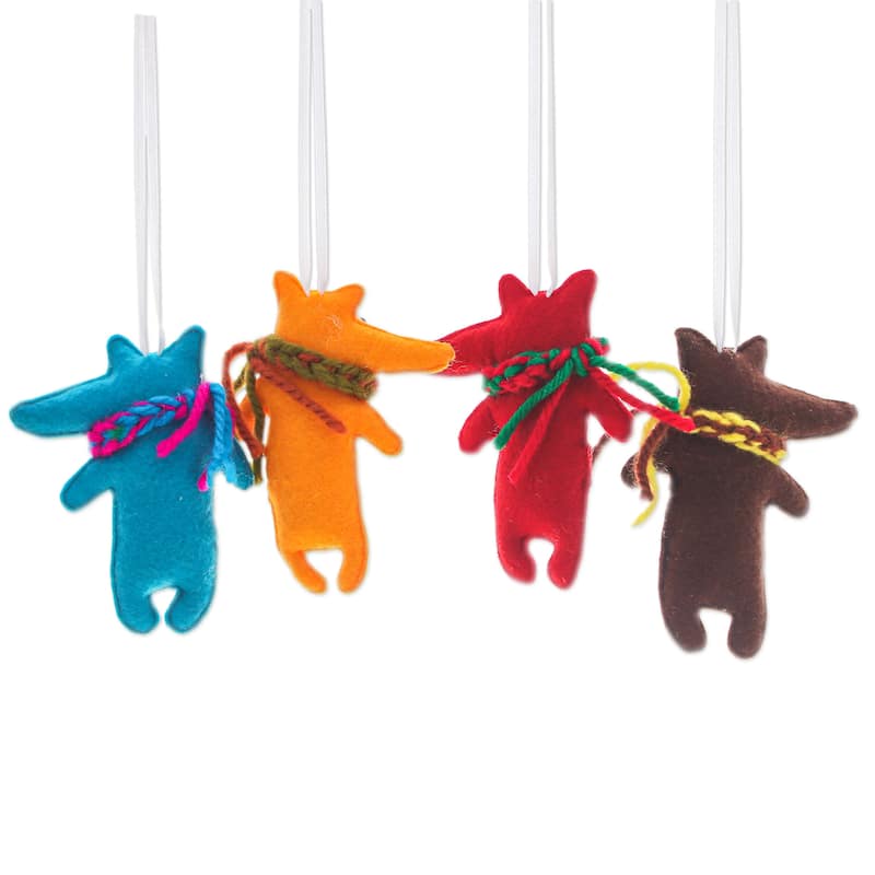 Novica Handmade Colors & s Felt Ornaments (Set Of 4)