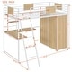 preview thumbnail 11 of 18, Modern Style Twin Size Loft bed with L-shape Desk and Wardrobe,4-step Ladder/Integrated Study Space
