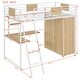 preview thumbnail 4 of 32, Twin Size Modern Loft Bed with Ladder and L-Shape Desk, Multifunctional Kids Teens Storage Bed Frame with Shelf and Wardrobe