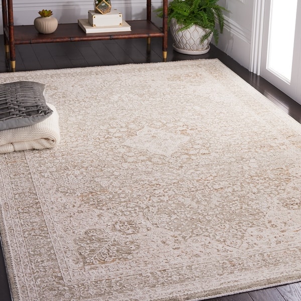 slide 2 of 14, SAFAVIEH Willow Slip Resistant Eithne Vintage Oriental Rug 4' x 6' - Ivory/Sage - Rectangle