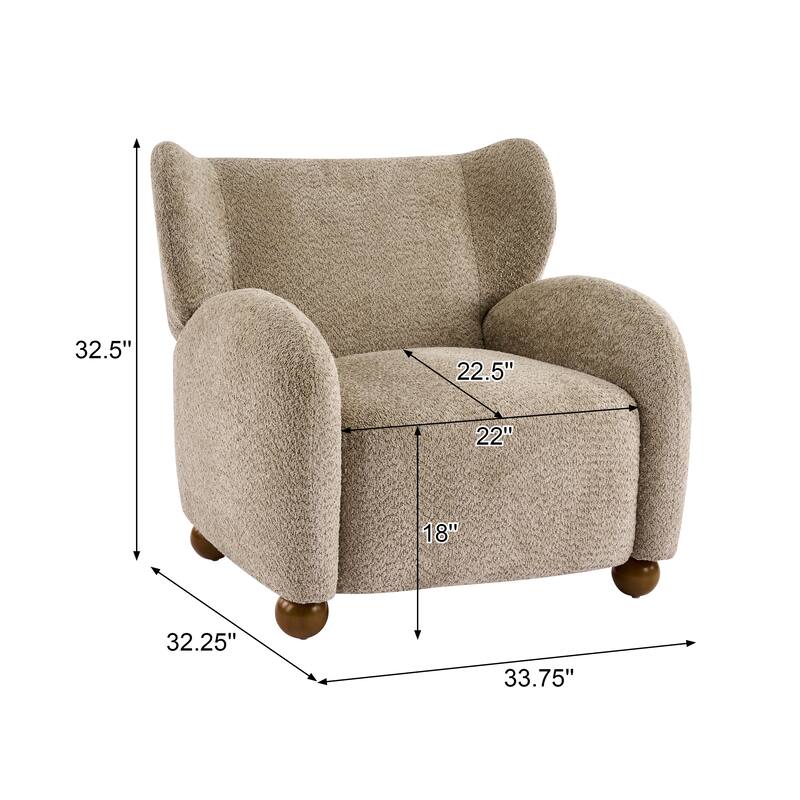 Christopher Knight Home - Wingback Modern Upholstered Club Chair with Wooden Legs