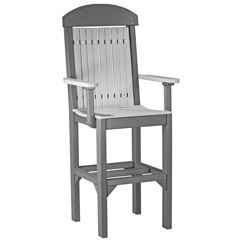 Set of 4 Poly Lumber Classic Dining Chairs - Arm Chair - Dove Gray & Slate - Extra Tall