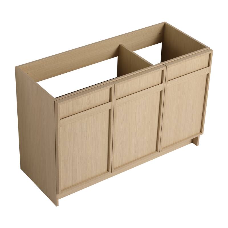 Contemporary Bathroom Vanity Cabinet with Soft-Close Hinges, Scratch-Resistant Melamine Finish, Adjustable Shelf