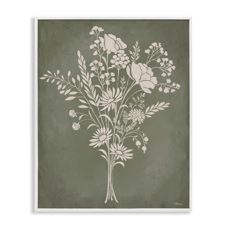 Stupell Wildflower Impression Bundle Framed Giclee Art Design By Cat Thurman Designs - 24 x 30 - White