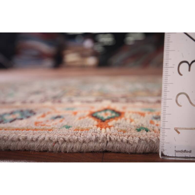 Gray Geometric Heriz Serapi Accent Rug Hand-Knotted Wool Carpet - 2'6"x 5'11"