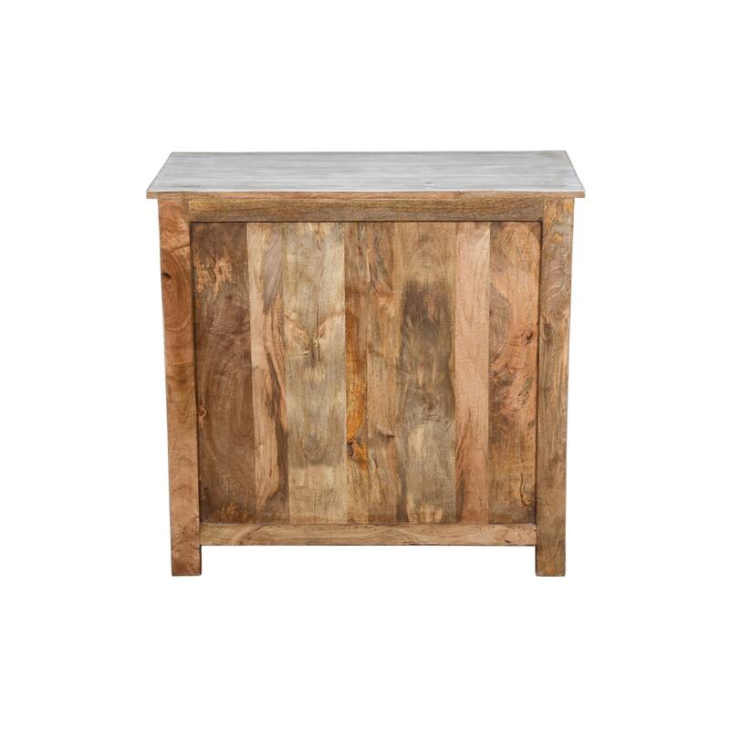 Booker Whitewash Hand Carved 2 Door Accent Cabinet