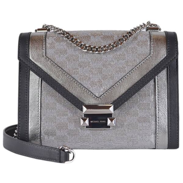Shop Michael Kors Whitney Large Metallic Logo Jacquard Convertible Shoulder Bag Overstock 26444405
